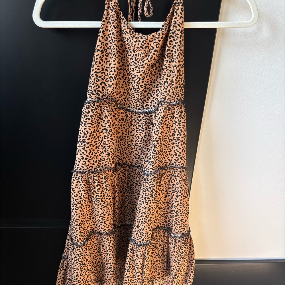 Leopard Print Tiered Dress